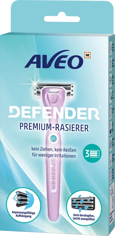 AVEO Defender Premium-Rasierer Verpackung